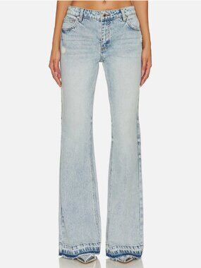 Retrofete REVOLVE Hurley Jeans Este Blue High Rise Flare Straight Leg Womens 24